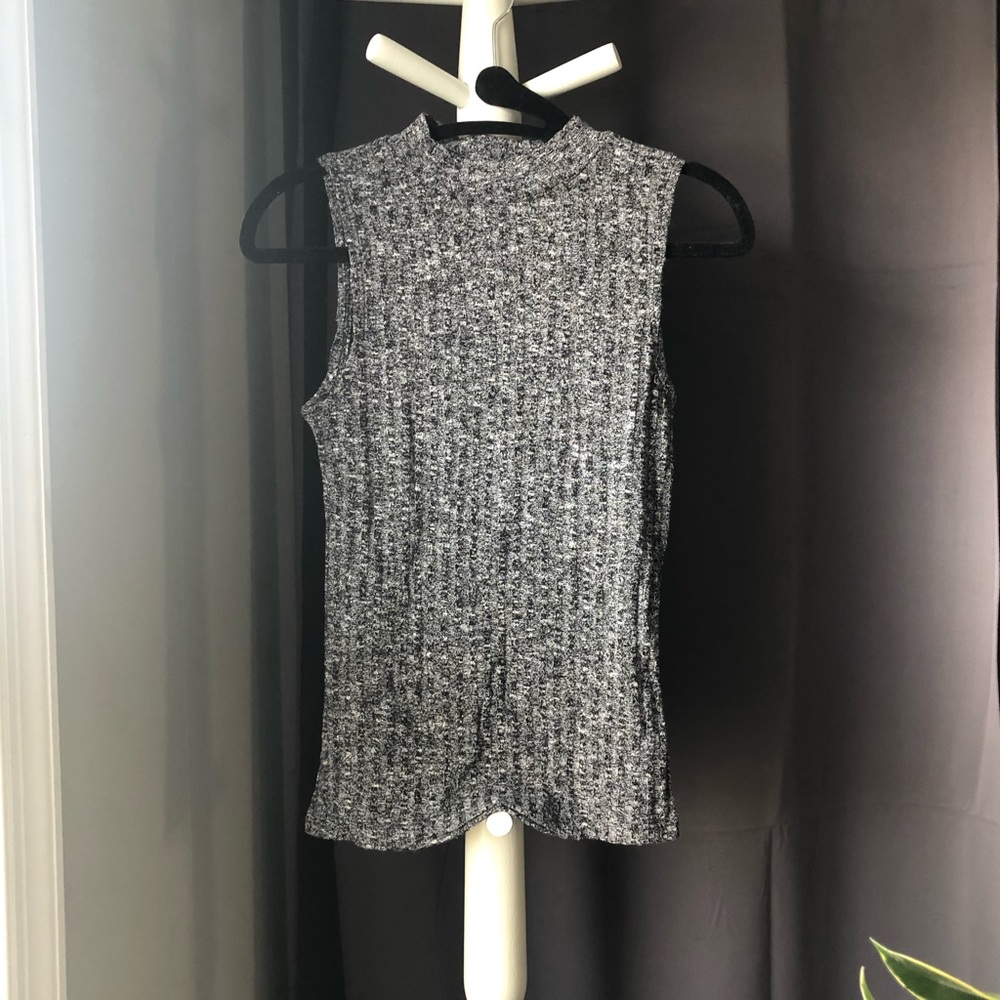 Gray mock neck top